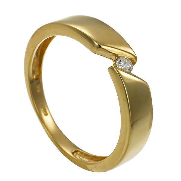 Ring, 14K, Gelbgold, Brillant