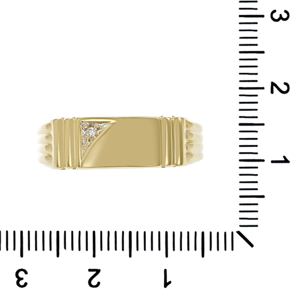Herrenring, 14K, Gelbgold, Diamant