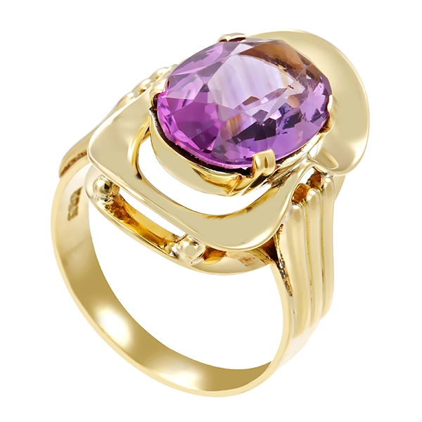 Ring, 14K, Gelbgold, Amethyst