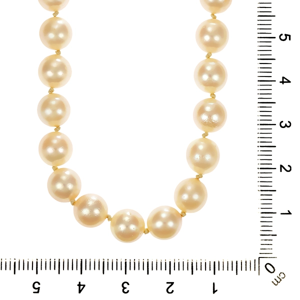Perlenkette, 14K, Weißgold, Rubine