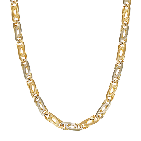 Kette, 14K, Gelb-/Weißgold