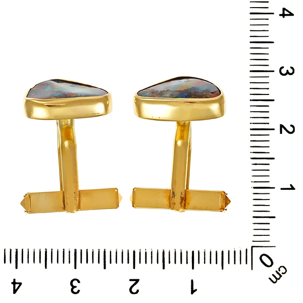 Manschettenknöpfe, 18K, Gelbgold, Opal