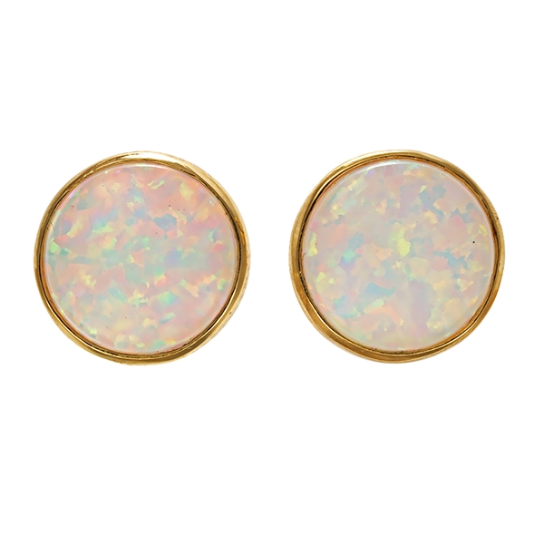 Ohrstecker, 14K, Gelbgold, synthetische Opale