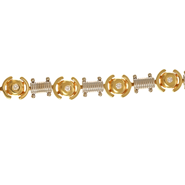 Armband, 18K, Gelb-/Weißgold, Brillanten