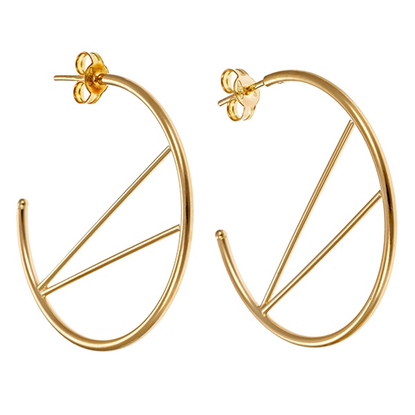 Steckcreolen, 9K, Gelbgold