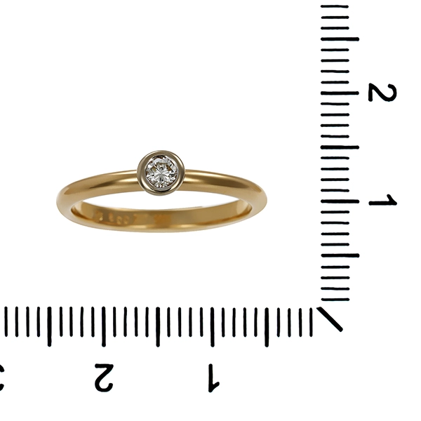 Diamantring, 14K, Gelb-/Weißgold, Brillant