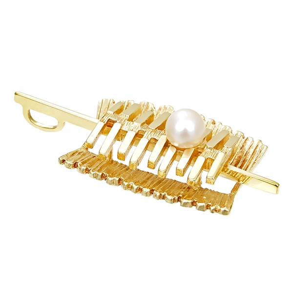 Anhänger, 14K, Gelbgold, Perle