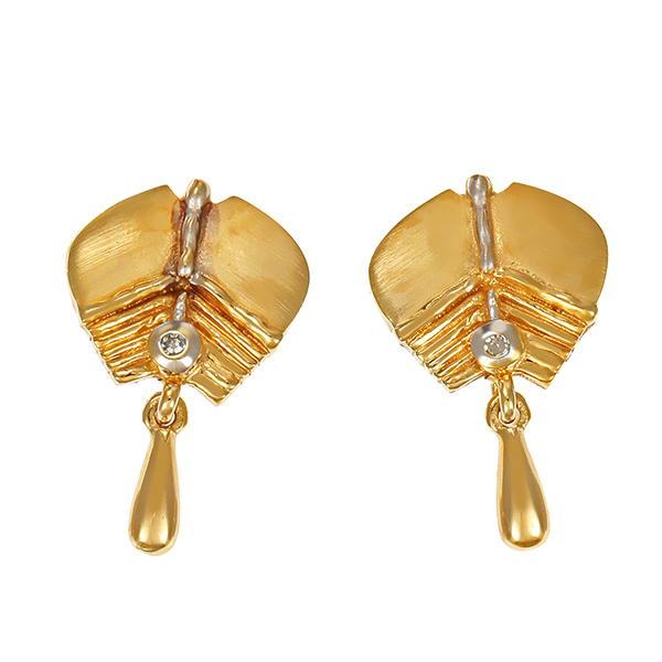 Steckhänger, 8K, Gelb-/Weißgold, Diamanten