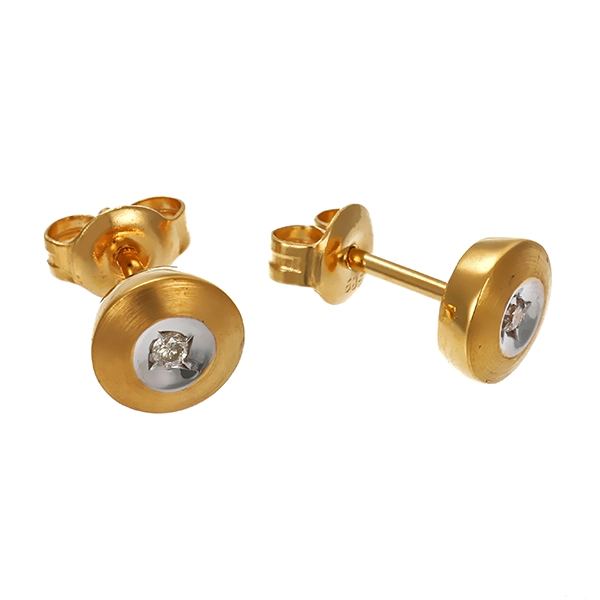 Ohrstecker, 14K, Gelb-/Weißgold, Brillanten