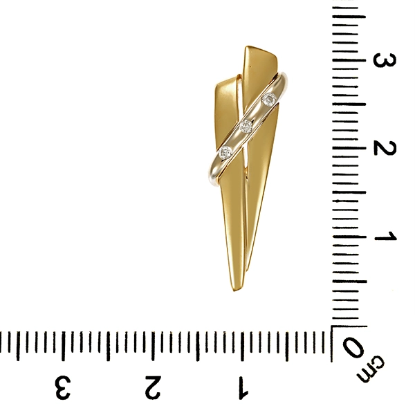 Anhänger, 14K, Gelb-/Weißgold, Brillanten