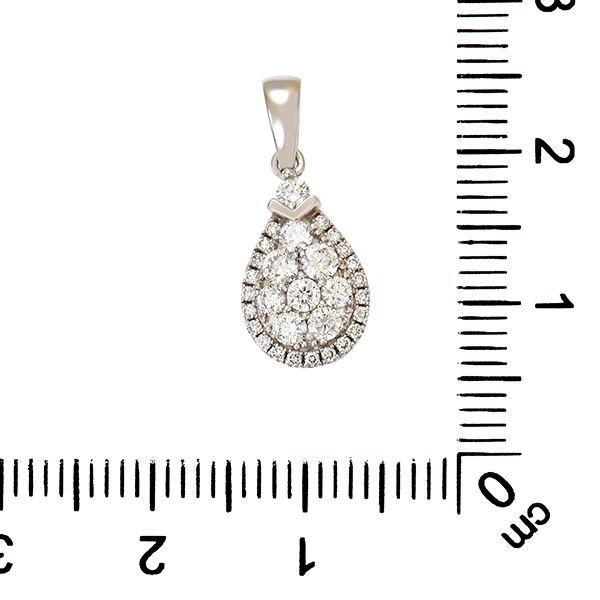 Anhänger, 14K, Weißgold, Brillanten