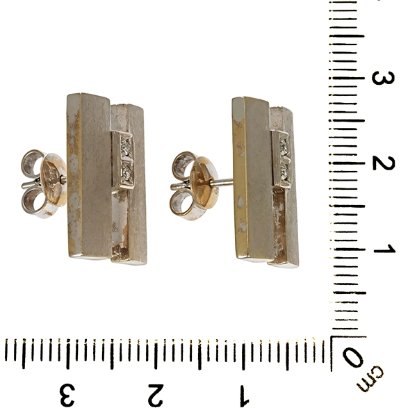 Ohrschmuck, 14K, Weißgold, Diamanten