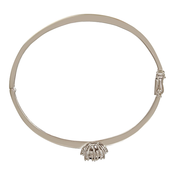 Armreif, 14K, Weißgold, Saphir, Brillanten