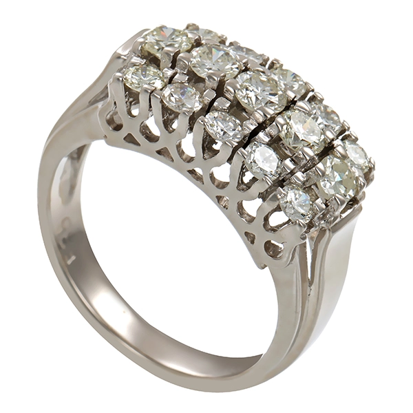 Ring, 14K, Weißgold, Brillanten