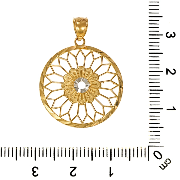 Anhänger, 14K, Gelb-/Weißgold