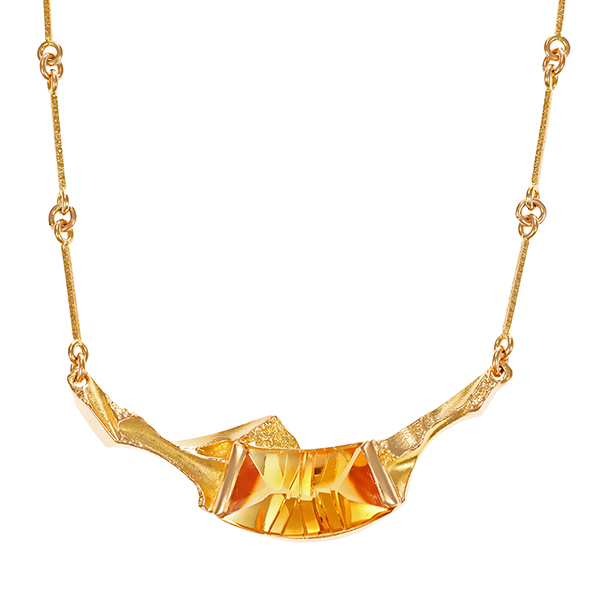 Collier, 14K, Gelbgold, Citrin