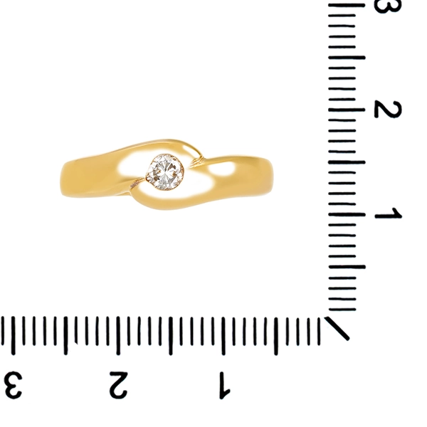 Diamantring, 14K, Gelbgold,  Brillant 0,10 ct