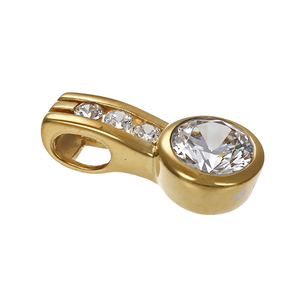Anhänger, 8K, Gelbgold, Zirkonia
