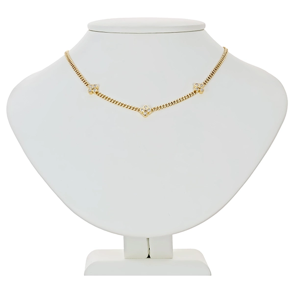 Collier, 14K, Gelbgold, Brillanten