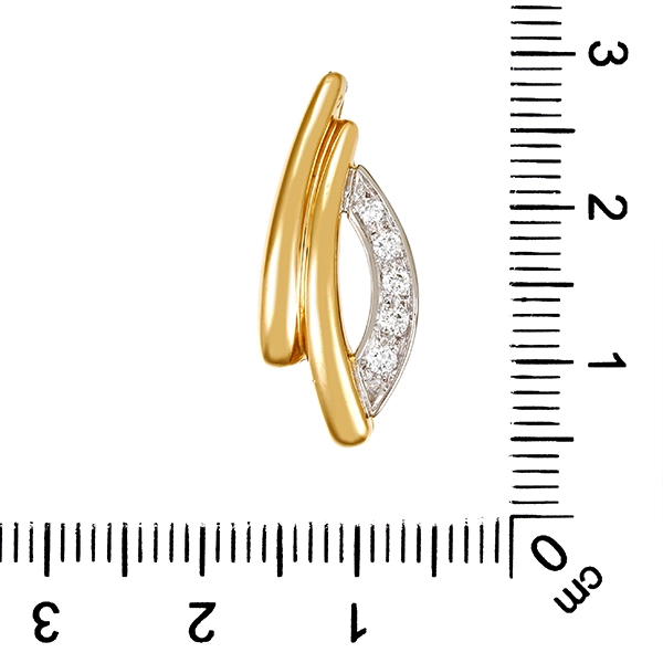 Anhänger, 18K, Gelb-/Weißgold, Brillanten