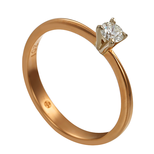 Brillantring, 14K, Gelbgold, 0,12ct