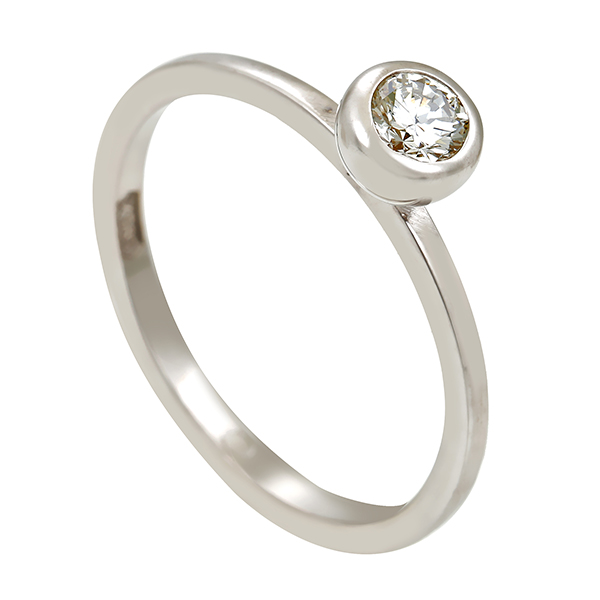 Diamantring, 14K, Weißgold, Brillant 0,18 ct