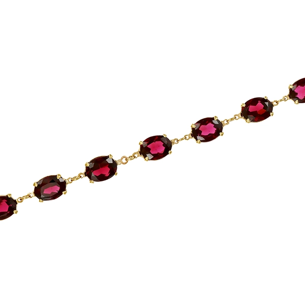 Armband, 8K, Gelbgold, Granat