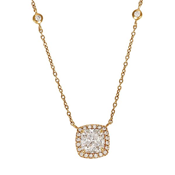 Collier, 9K, Gelbgold, Zirkonia