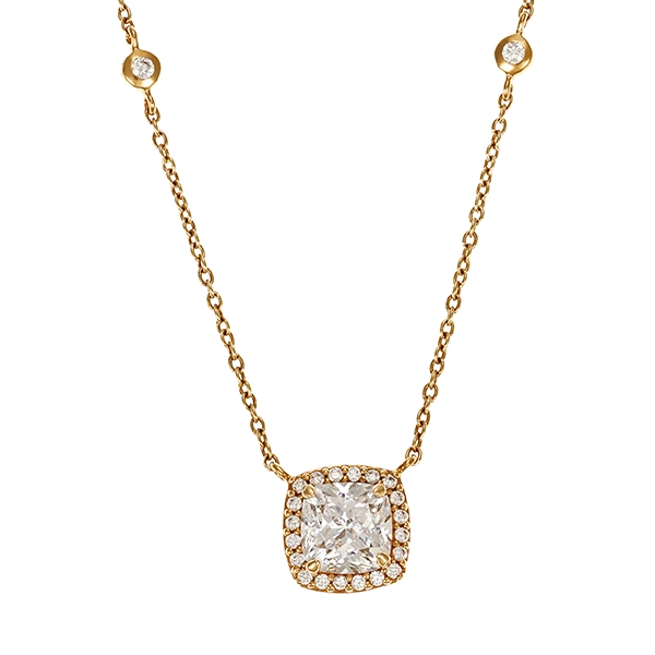 Collier, 9K, Gelbgold, Zirkonia