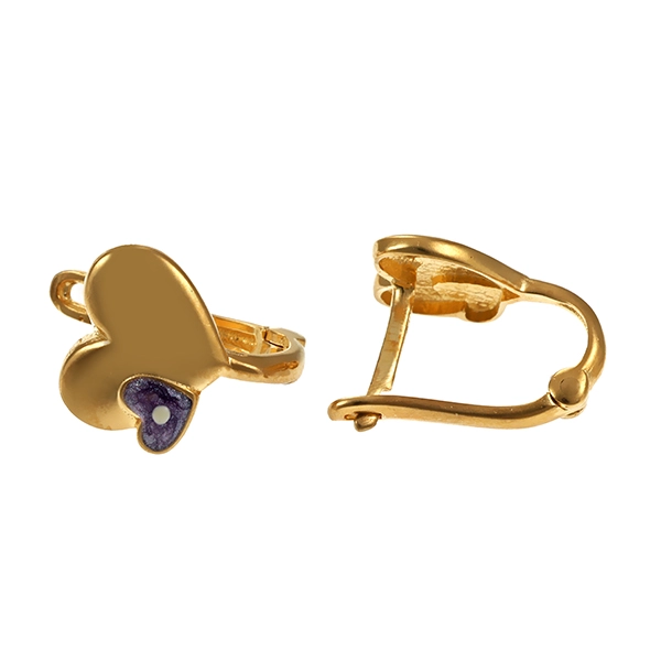 Creolen, 14K, Gelbgold, Emaille