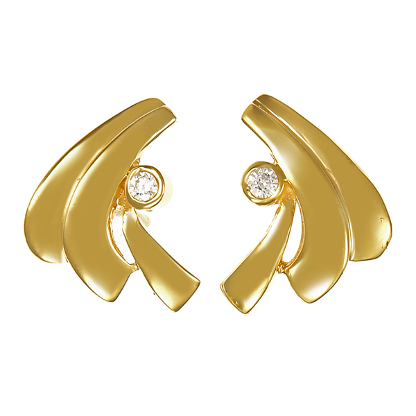 Ohrstecker, 14K, Gelbgold, Zirkonia 