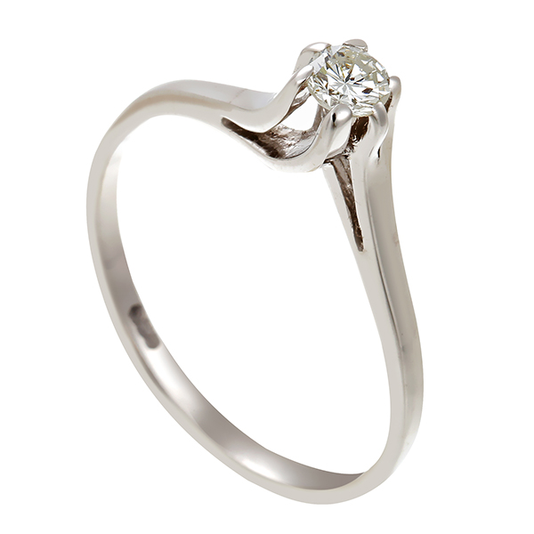 Diamantring, 14K, Weißgold, Brillant