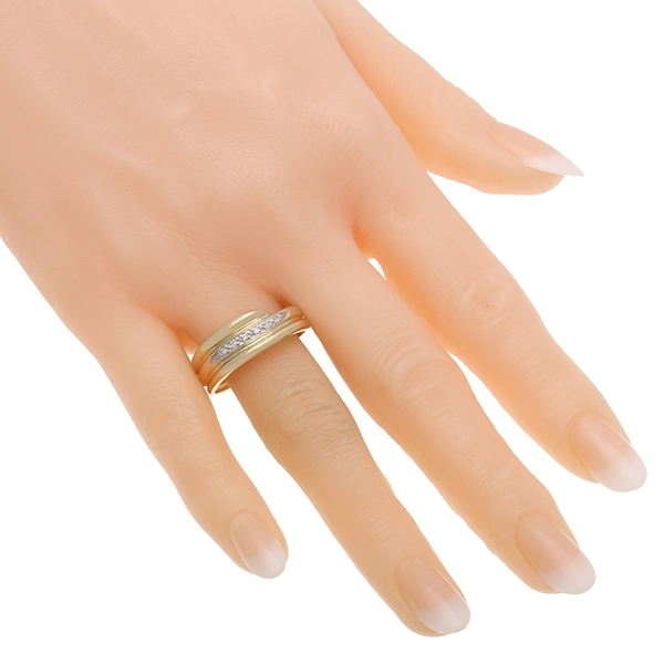 Diamantring, 14K, Gelb-/Weißgold, Diamanten