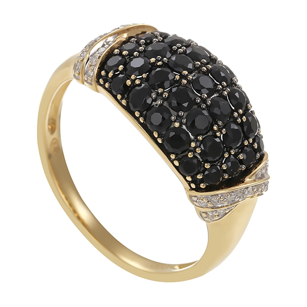 Ring, 8K, Gelb-/Weißgold, Diamanten, Schmucksteine