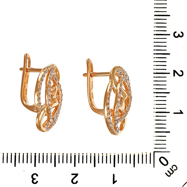 Ohrhänger, 14K, Rotgold, Zirkonia