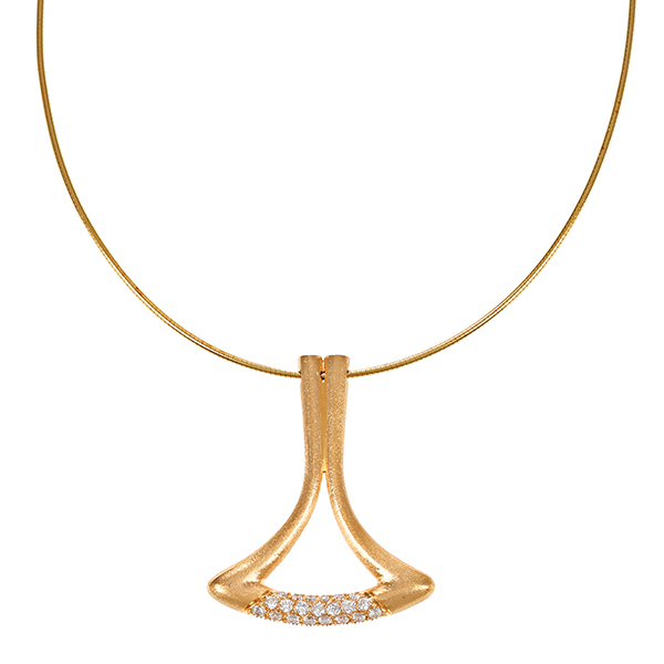 Collier, 18K, Gelbgold, Brillanten 0,42 ct