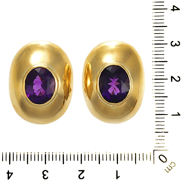 Ohrclipse, 14K, Gelbgold, Amethyst