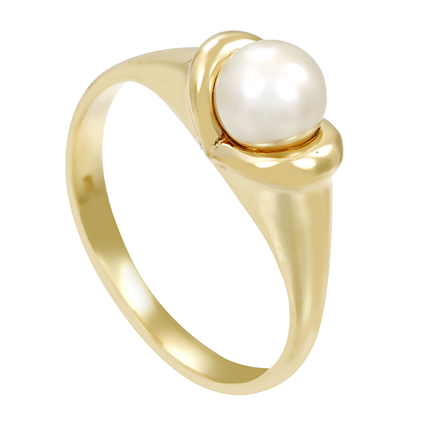 Ring, 14K, Gelbgold, Perle