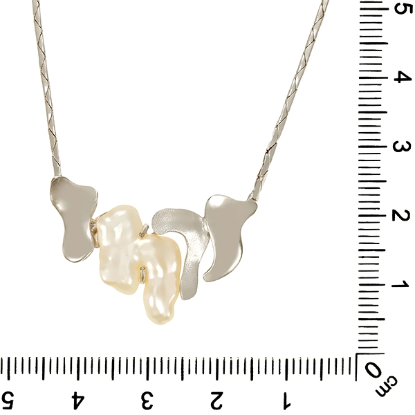 Collier, 14K, Weißgold, Keshi-Perle