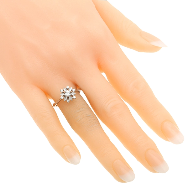 Diamantring, 18K, Weißgold, Diamanten 0,21 ct