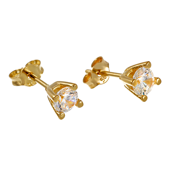 Ohrstecker, 14K, Gelbgold, Zirkonia