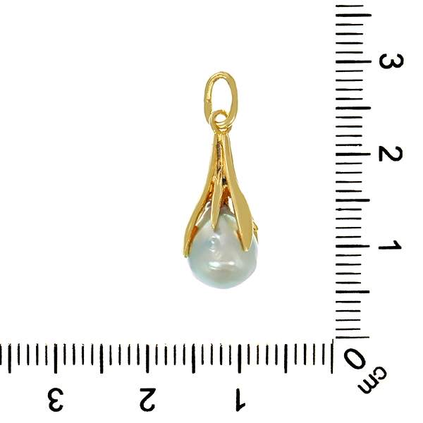 Anhänger, 14K, Gelbgold, Perle