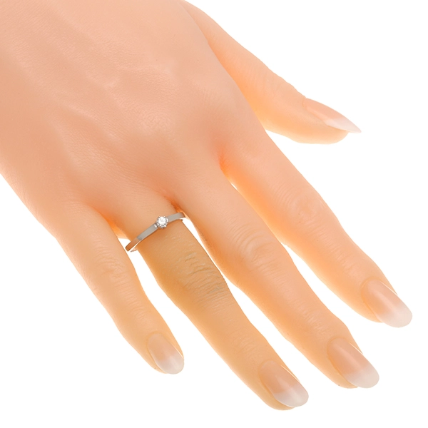 Brillantring, 14K, Weißgold, 0,10ct