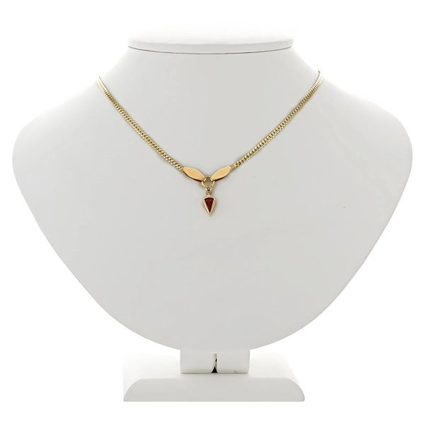 Collier, 14K, Gelbgold, Turmalin, Brillant