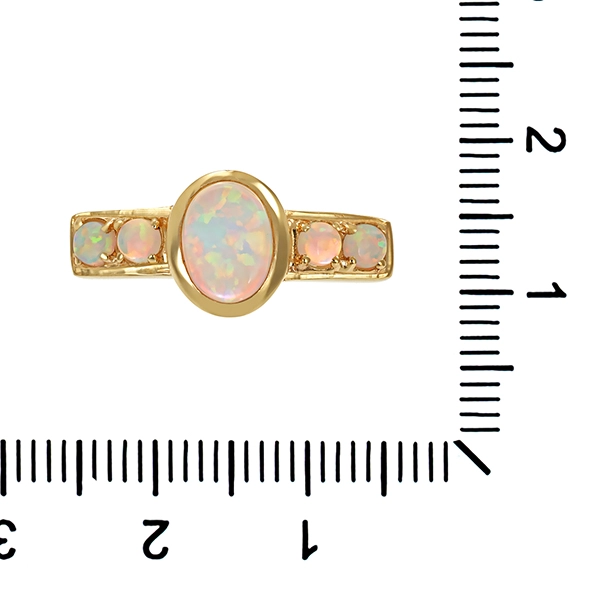 Ring, 14K, Gelbgold, synthetische Opale