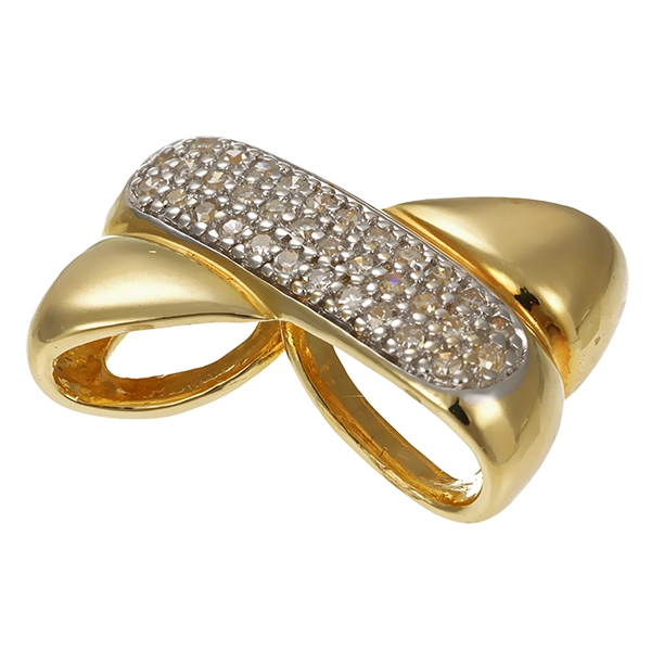 Anhänger, 14K, Gelb-/Weißgold, Diamant