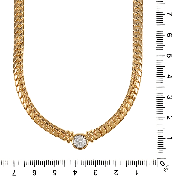 Collier, 18K, Gelbgold, Brillant