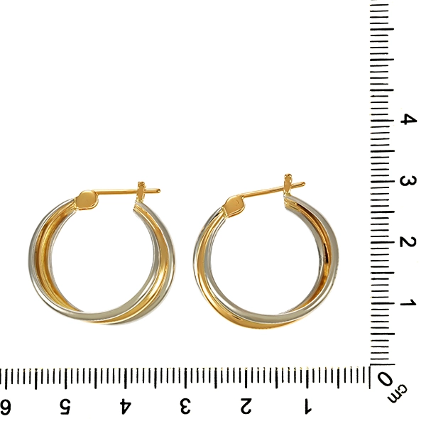 Creolen, Pt950, Platin, 18K, Gelbgold