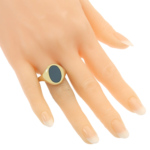 Herrenring, 14K, Gelbgold, Lagenstein