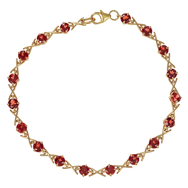 Armband, 8K, Gelbgold, Granat